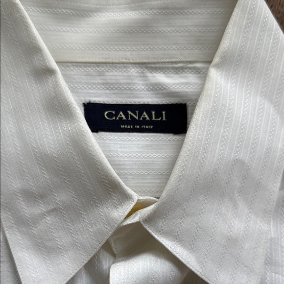 Canali White Dress Shirt Long Sleeve - Picture 2 of 2